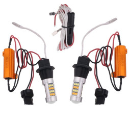 SOLAR  Свет-од  12V  T20  (2 контакта)  42 SMD (бел/желтый) ДХО+поворот/зад.ход+поворо (2шт)