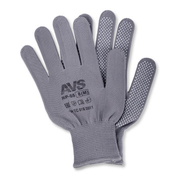Перчатки нейлоновые с ПВХ (серые)