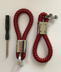 Брелок кожа плетенная  FAW  Красный