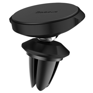 Держатель телефона Baseus магнитный (регулировка наклона) металл + кожа Черный 1585