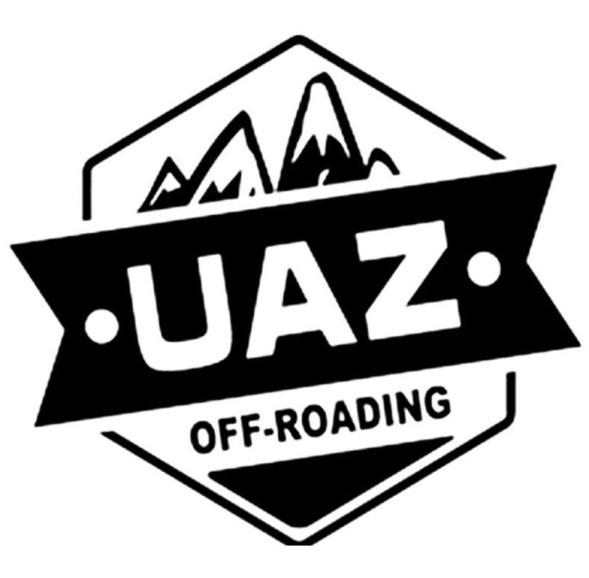 Наклейка &quot;UAZ OFF-ROADING&quot;  15х17см  Черный