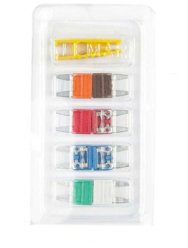 Предохранители флажковые &quot;M5&quot; MINI с пинцетом / набор 7,5А-30А  10шт/блистер
