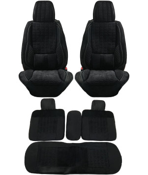 Комплект Накидок  «Comfort» Чёрный (велюр/подушка под поясницу/боковая поддержка)