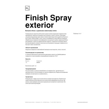 FINISH SPRAY EXTERIOR - Экспресс-блеск с удалением известковых пятен (1 л) 285001