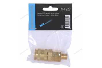 Разъем быстросъемный NORDBERG NPF22B с фиксатором (&quot;мама&quot; - резьба M1/4&quot;, латунь)