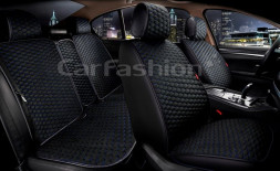 Комплект Накидок «SOTA» Черный/Черный/Синий (велюр/экокожа)