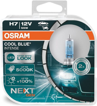 Лампа OSRAM 12V     H7   55W  CBN-HCB  PX26d  (2шт) (+100% голуб.5000К)