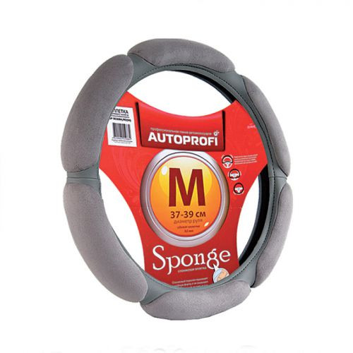 Оплетка на руль  Autoprofi  5026 L.GY M  св.серый /6 подушек ,поролон с памятью / алькантара