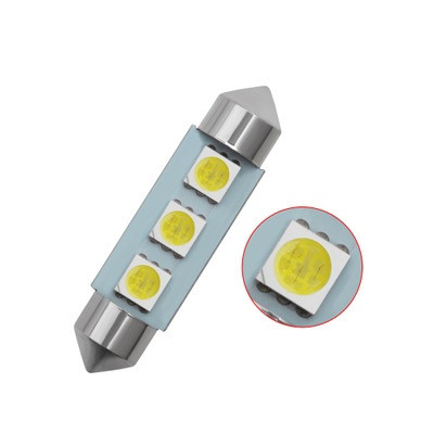 SOLAR  Свет-од  12V  T11x36  3 SMD  C5W  SV8.5  белый