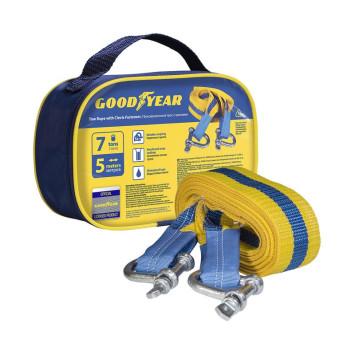 Трос буксировочный "GOODYEAR" с шаклами 7т лента 60мм х 5м, сумка