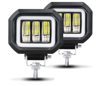 Фара Off Road   SOLAR  ближний свет   3 COB, 40W, ЛИНЗА 5D + ангельский глаз  (75х95мм)  12V