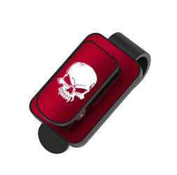 Держатель очков на козырек на клипсе  Красный (череп)
