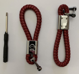 Брелок кожа плетенная  OPEL  Красный