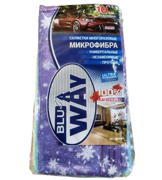Салфетки из микрофибры в наборе  ( 10шт-30х30см) &quot;BLU WAY&quot;