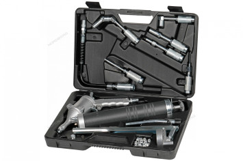 Шприц плунжерный NORDBERG NO3404 для густой смазки (400 мл, поворотная рукоять, кейс + насадки)