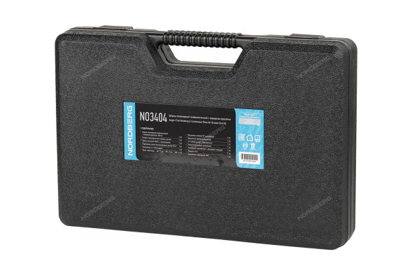 Шприц плунжерный NORDBERG NO3404 для густой смазки (400 мл, поворотная рукоять, кейс + насадки)