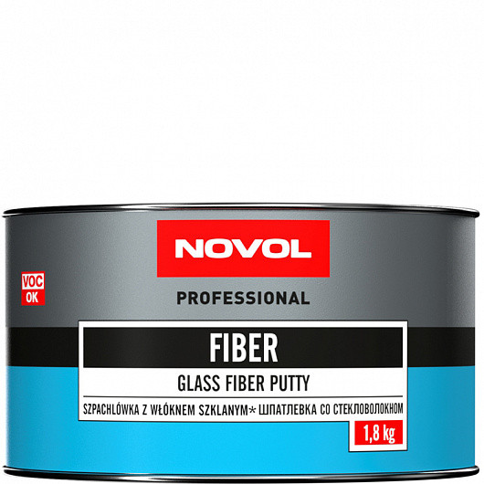 Шпатлёвка Novol FIBER со стекловолокном 1,8кг (высокая механическая прочность)