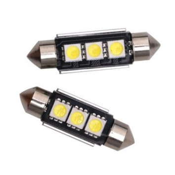 SOLAR  Свет-од  12V  T11x36  3 SMD  C5W  SV8.5 белый (с обманкой)