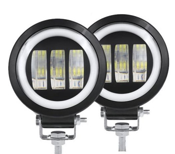 Фара Off Road   SOLAR  ближний свет   3 COB, 40W, ЛИНЗА 5D + ангельский глаз  (90х50мм)  12V