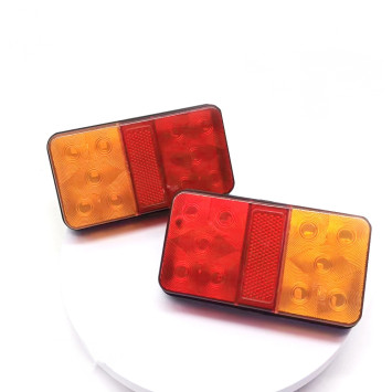 Фонарь задний LED 150*80мм 10 LED, 30W  красно-желтый  12V (комплект 2шт)