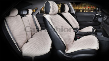 Комплект Накидок «PALERMO PLUS» Бежевый/Бежевый (капрон/экокожа)