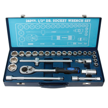 Apelas. Набор торцевых головок CS-4026MMQ 1/2&quot;DR 6-гранных 26предм. (метал. кейс)