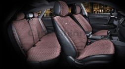 Комплект Накидок  «PALERMO PLUS»  Коричневый/Тёмн.Коричневый (капрон/экокожа)