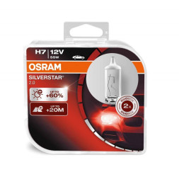 Лампа OSRAM 12V     H7   55W  SV2 BOX  PX26d Silverstar 2.0  (2шт.) (+ 60%)