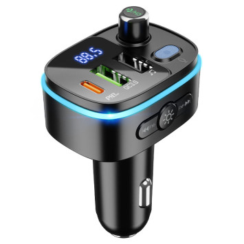 FM - Модулятор HOCO + 2USB + 1 Type-C, Bluetooth