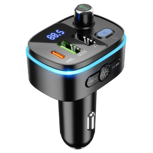 FM - Модулятор  HOCO + 2USB + 1 Type-C, Bluetooth