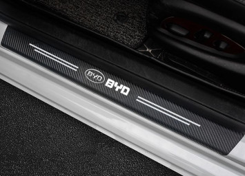 Наклейки защитные на пороги  карбон (60см-2шт; 40см-2шт.)  4шт.  BYD