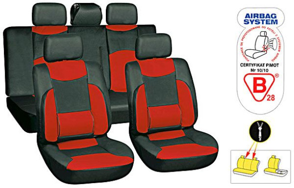 Набор чехлов MILEX  Gracja   полный к-т  "красные"  2пер+2задн+5подг+опл+2накл.ремн.без