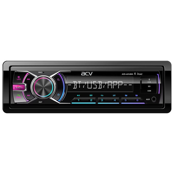 Автомагн.  ACV-601UBM  (мультицвет)  USB, SD, AUX, USB, 4х50 Вт Bluetooth