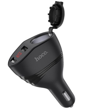 Разветвитель прикуривателя  1 выход + 2 USB ,  Черный