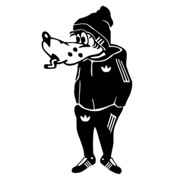 Наклейка &quot;Волк ну погоди&quot;   (20*11см)  Белый