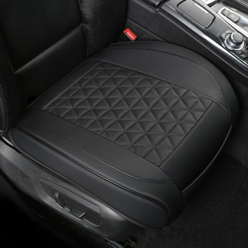 Накидка для сиденья с карманом экокожа, ромб, черная