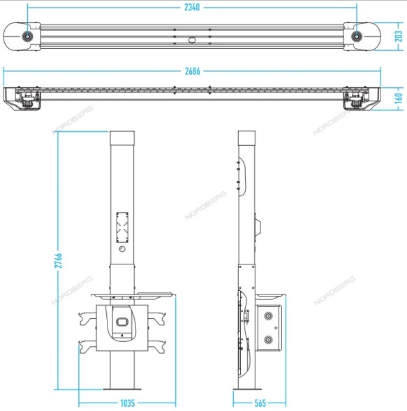 3D cтенд сход-развала Nordberg C802 для подъемников