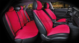 Комплект Накидок  «PALERMO PLUS»  Красный/Красный (капрон/экокожа)