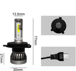 Carlife Cвет-од  H4  6000K  6000Lm  2шт.