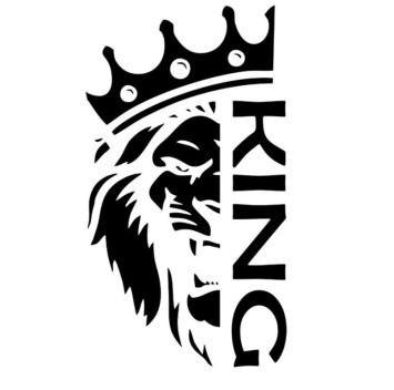 Наклейка &quot;KING лев&quot;  14x25см. Черный