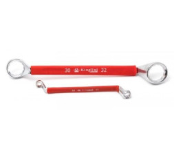 King Tul. Ключ накидной, отогнут.на 75град.  30х32 мм. в прорезиненной оплетке