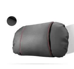 Подголовник-подушка  Carlife  экокожа NAPPA  Черный с красной строчкой