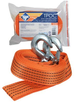 Трос буксировочный "Nova Bright" в пакете, 3,5 т, 5 см х 5м, 2 крюка