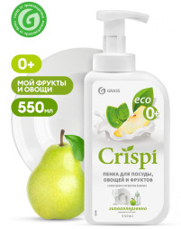 GRASS Средство для мытья посуды Crispi с соком груши и экстрактом базилика 0,55л  (пенка)