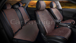 Комплект Накидок  «MONACO PLUS»  Чёрный/Кофе/Кофе  (велюр премиум класса/экокожа)