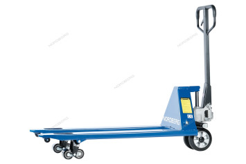 Усиленная тележка складская (рохла) гидравлическая NORDBERG N3901-25R с резиновыми колесами