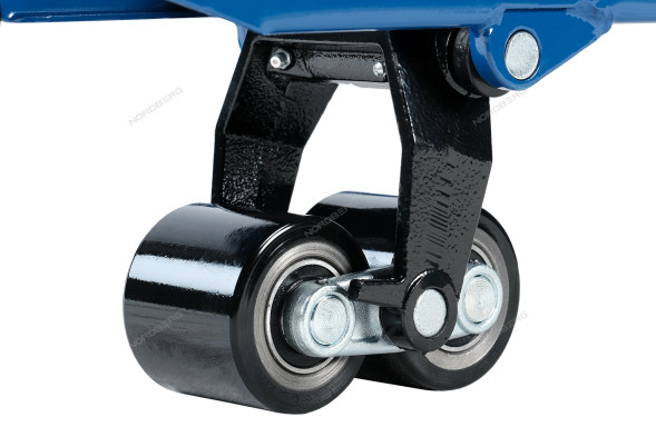 Усиленная тележка складская (рохла) гидравлическая NORDBERG N3901-25R с резиновыми колесами