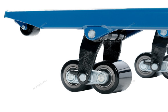 Усиленная тележка складская (рохла) гидравлическая NORDBERG N3901-25R с резиновыми колесами