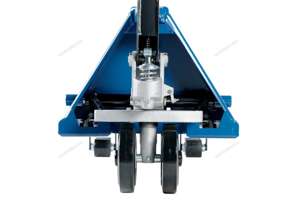 Усиленная тележка складская (рохла) гидравлическая NORDBERG N3901-25R с резиновыми колесами