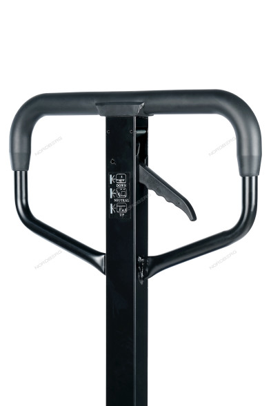 Усиленная тележка складская (рохла) гидравлическая NORDBERG N3901-25R с резиновыми колесами